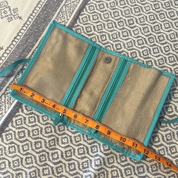 Stella & Dot Travel Jewelry Roll Up Blue/Green Print​​​​​​​​​ - Picture 7 of 9